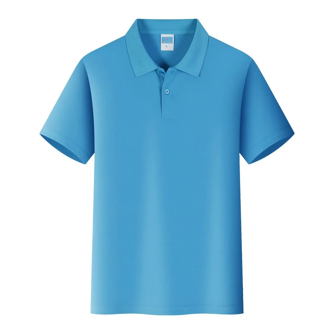 Short-sleeved cotton work shirt for embroidery in various colours and sizes.