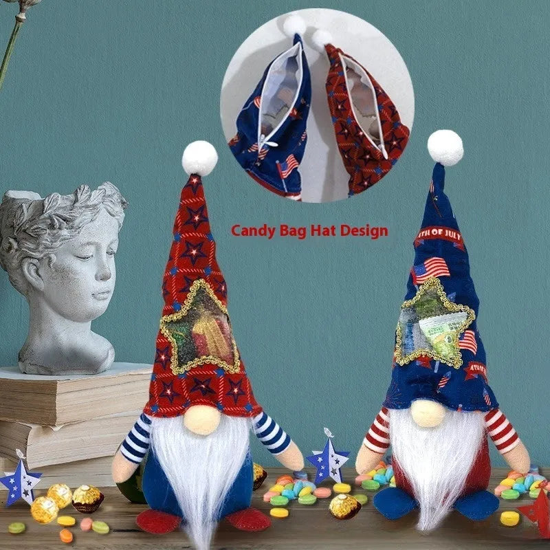 Two faceless baby doll Rudolf Christmas ornaments in cloth and polyester, each measuring 32cm tall.