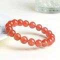 South red cherry red agate beaded bracelet showing scattered beads design in natural stone