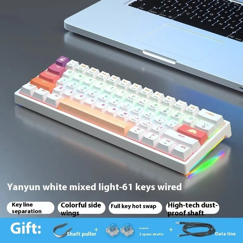 61-key compact mechanical keyboard with hot-swappable sockets and multiple switch options