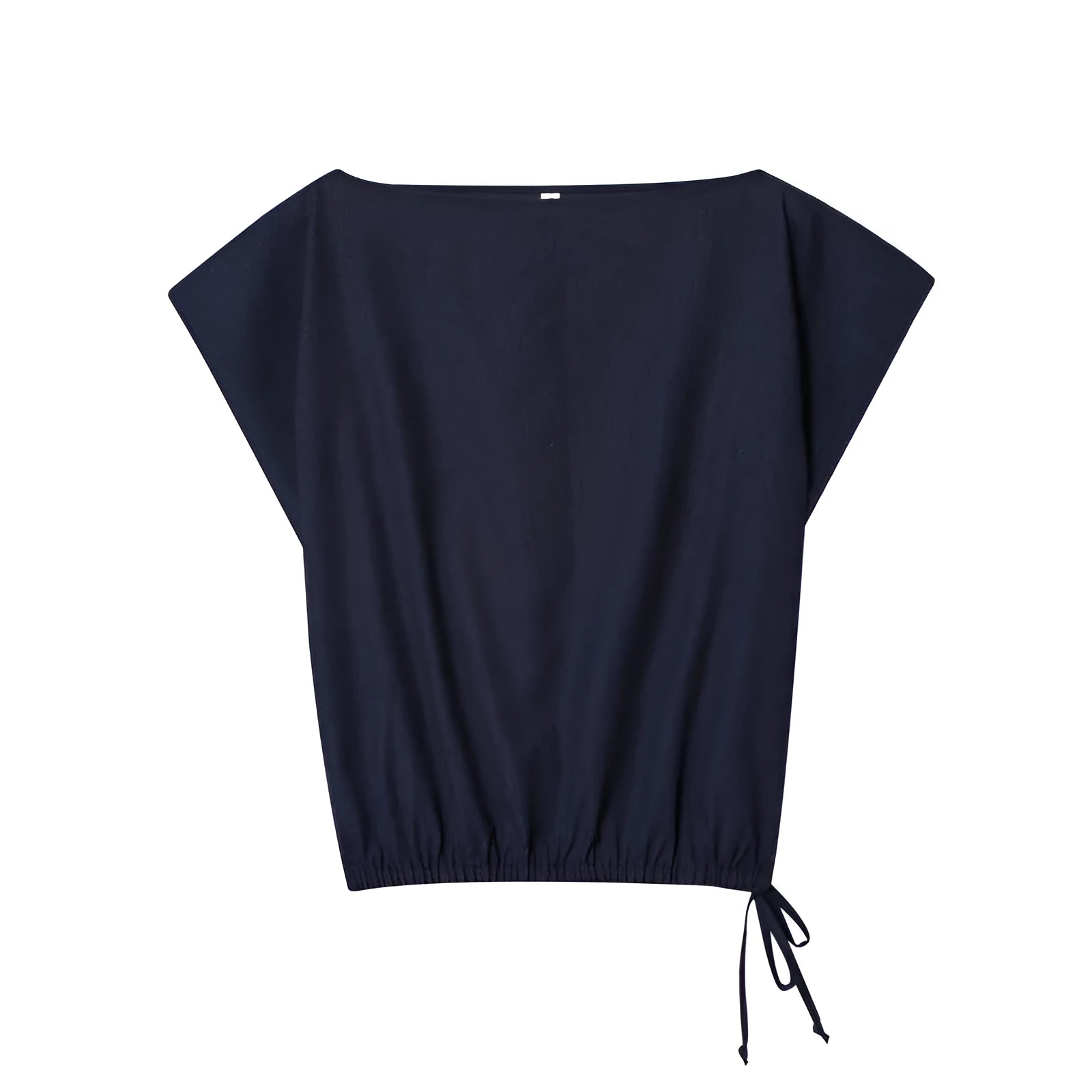 Women's linen blend off-neck shirt with flounced sleeves and matching wide leg trousers coordinated set