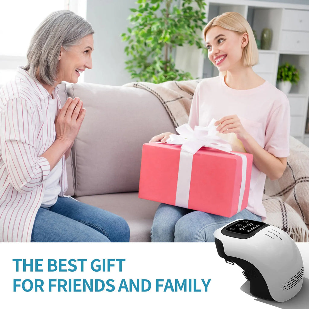 White electric knee massager showing kneading mechanisms and control buttons