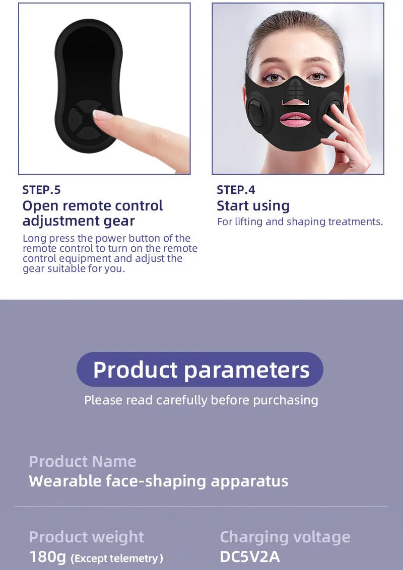 Black photon beauty mask device with facial contours and USB connectivity