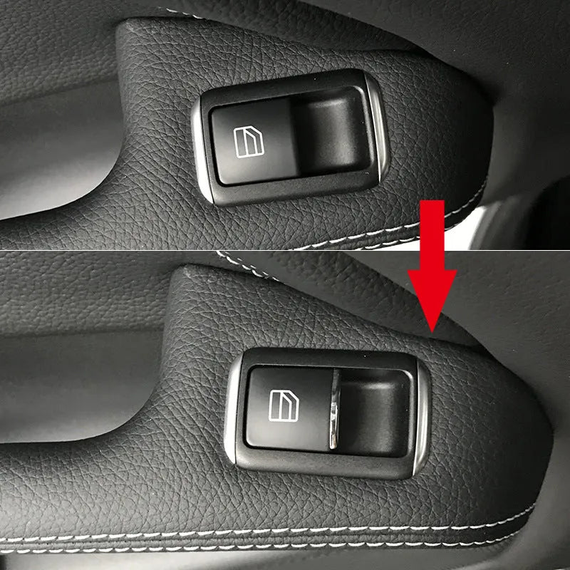 Black glitter decorative sticker for car window lift button modification on ABS plastic backing