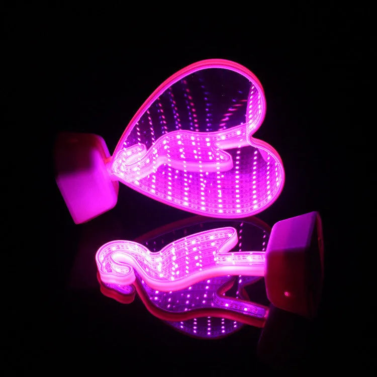 Double-sided LED love tunnel light with rose red illumination, plastic construction