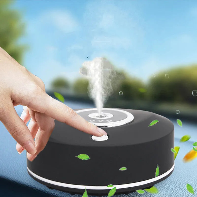 Car air freshener spray holder with USB cable in black grey or white