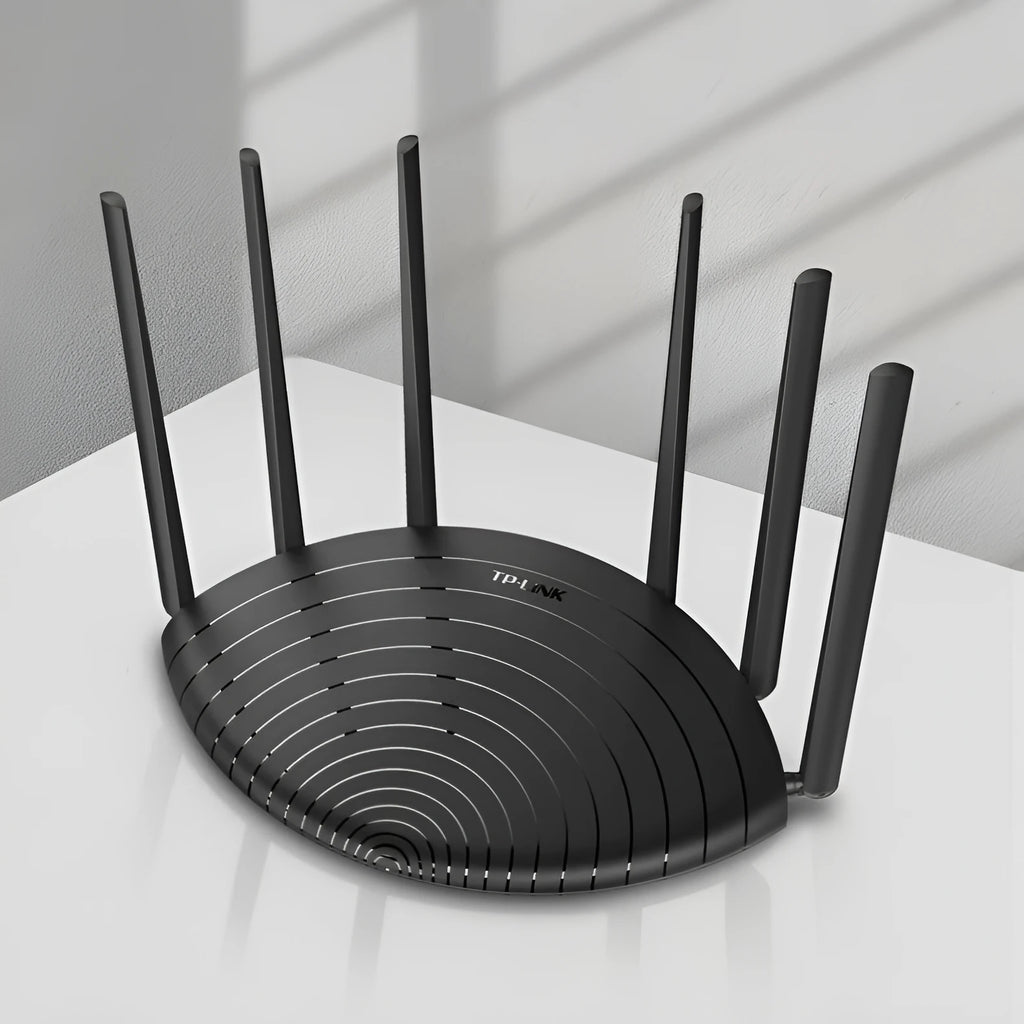TL-WDR7661 AC1900 Gigabit wireless home router with network cable.