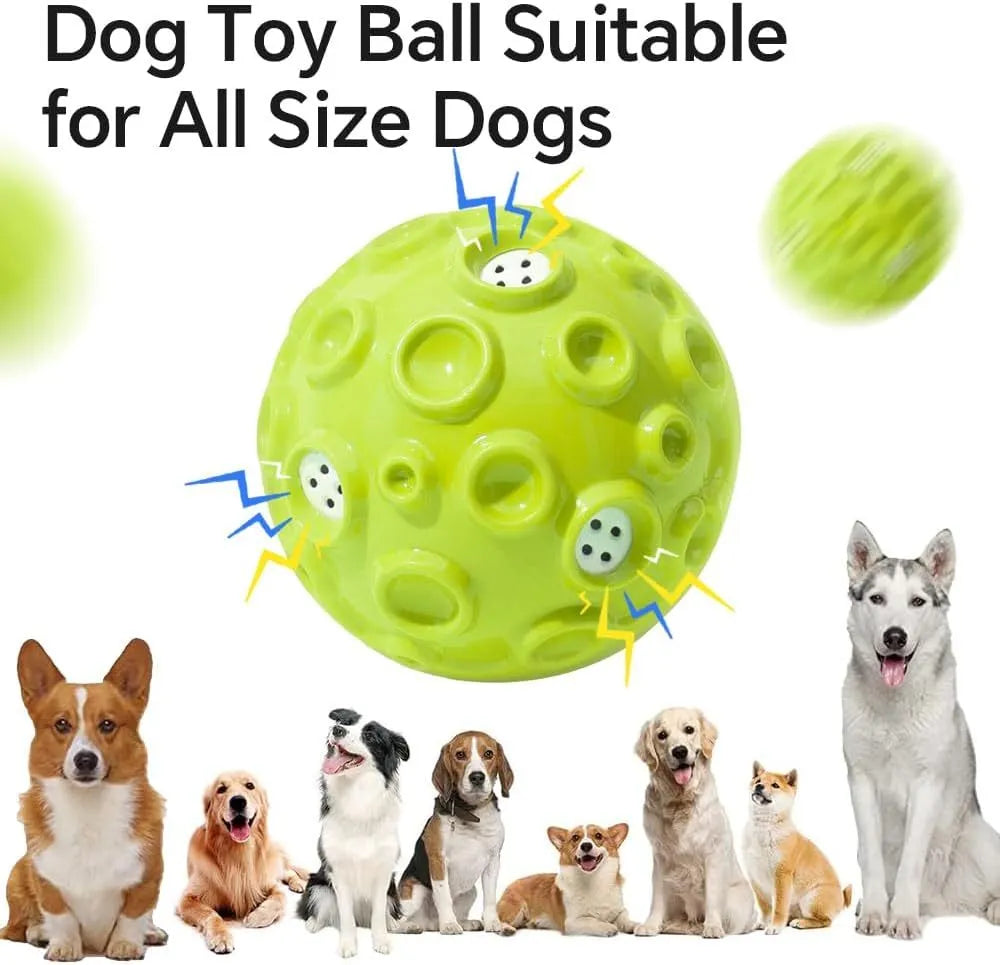 Colourful natural rubber dog toy ball with textured surface for aggressive chewers and teeth cleaning