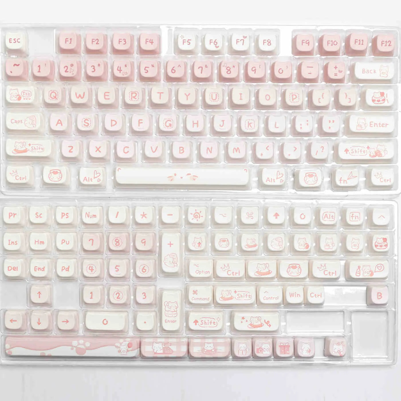 Full set PBT sublimation keycaps for mechanical keyboard showing complete alphanumeric layout