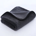 Grey braided twist car cleaning towel with red edge, shown in multiple sizes for vehicle washing