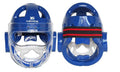 Karate helmet protective equipment for boxing training in white, blue and red colour options