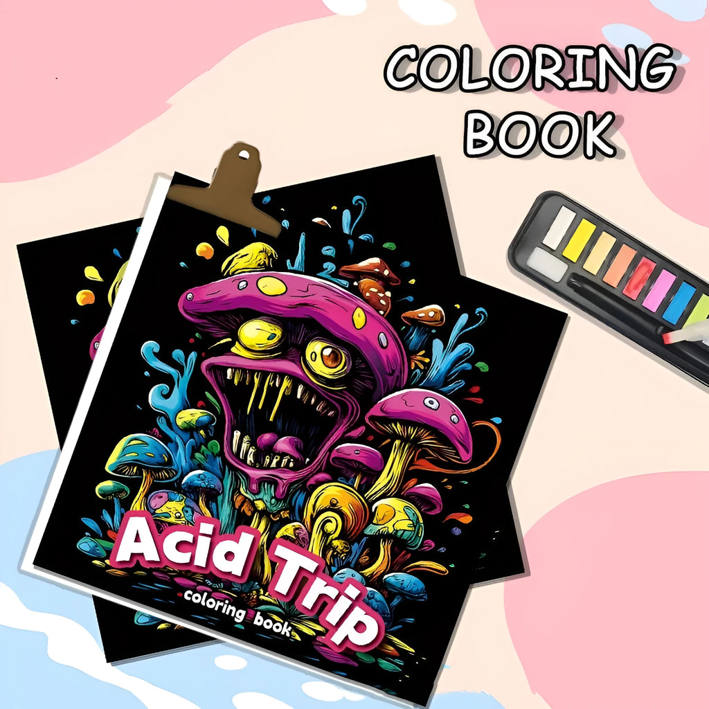 Acid tour colour painting book measuring 200mm length for creative artistic activities