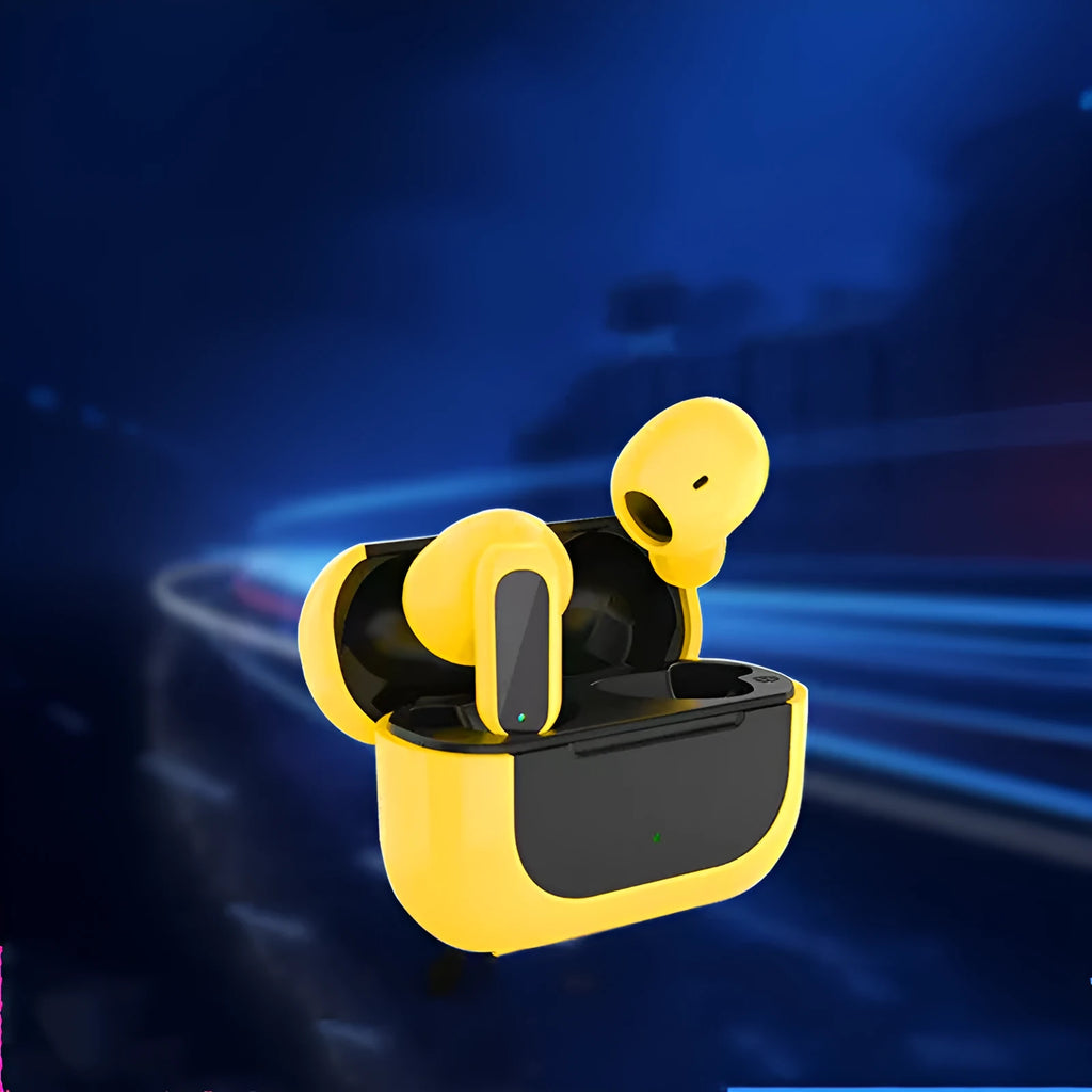 Jerry Cartoon wireless Bluetooth headphones in black, white or yellow colours with earplug design