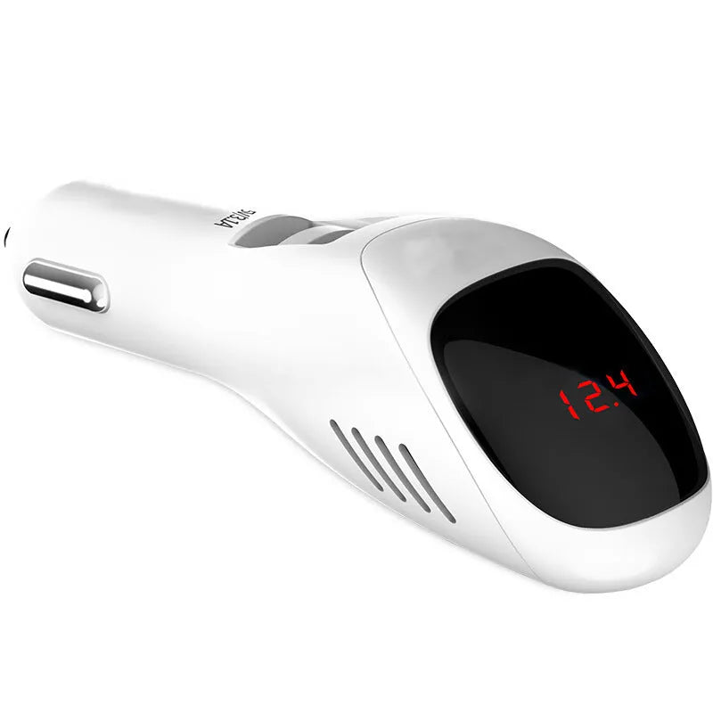 White car USB charger and negative ion air purifier unit for vehicle cigarette lighter socket