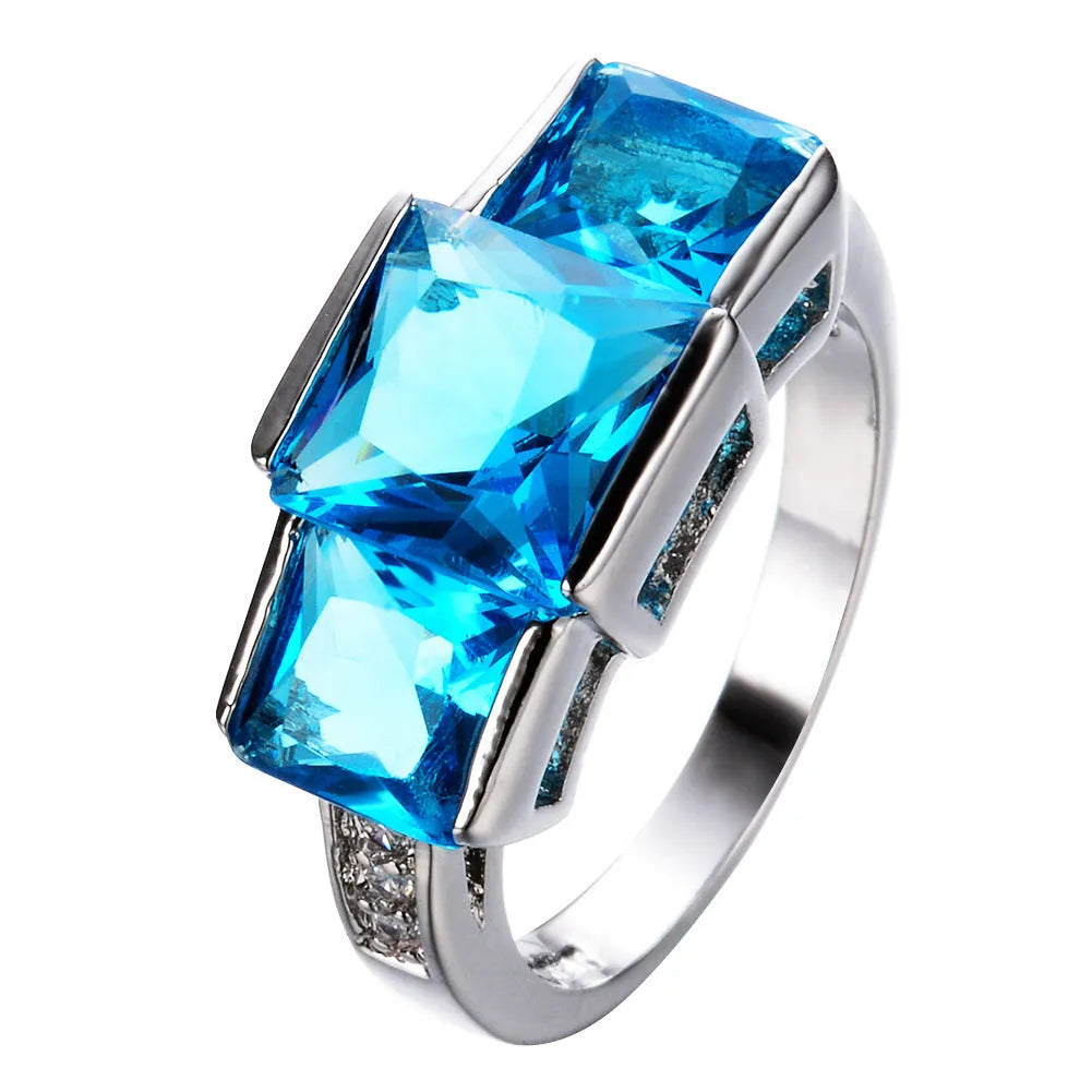 Copper geometric ring with electroplated finish available in multiple colours and UK sizes 6-10