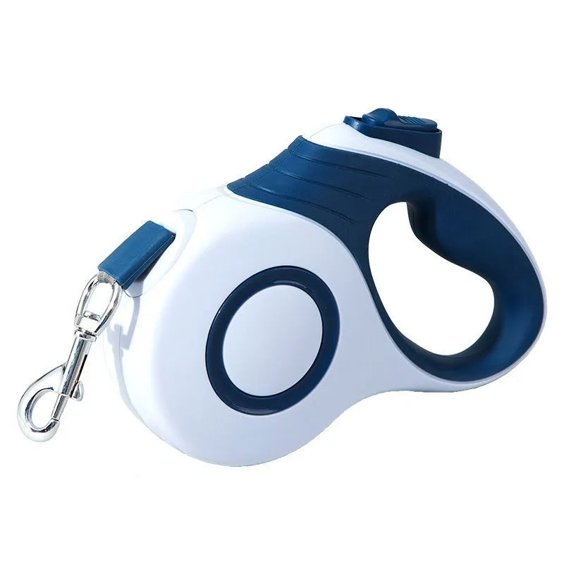 Retractable dog lead 3m 5m in blue wine red brown with PP TPR housing and optional trash can