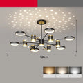 Black iron chandelier with 13 heads and remote control for smart home lighting