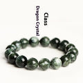Natural green Grade 7A Green Dragon Crystal bracelet with 8-9mm round beads and Ruyi elements