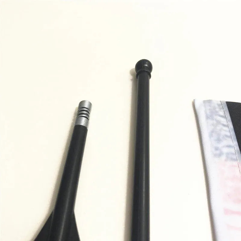Plastic square bicycle handlebar flagpole for mounting small promotional or safety flags.
