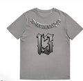 Men's black casual t-shirt with a 3D digital printed design, featuring a round neck and short sleeves.