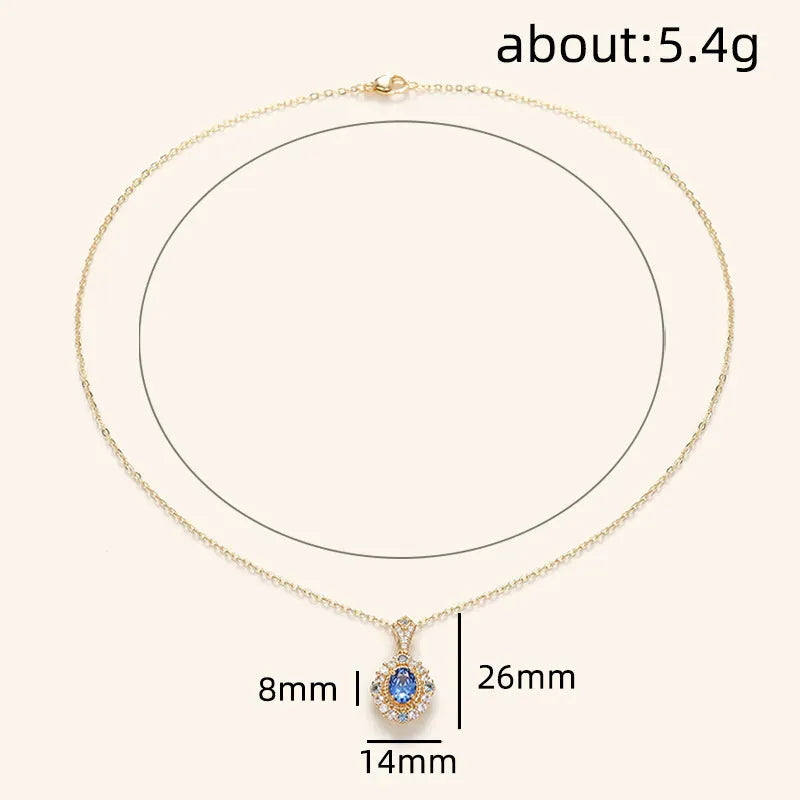 Golden yellow adjustable royal necklace with mixed gemstone inlay pendant on a copper box chain.