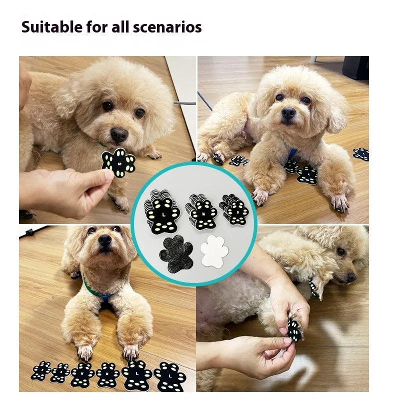 Transparent silicone cloth dog paw protection foot patches in S and M sizes