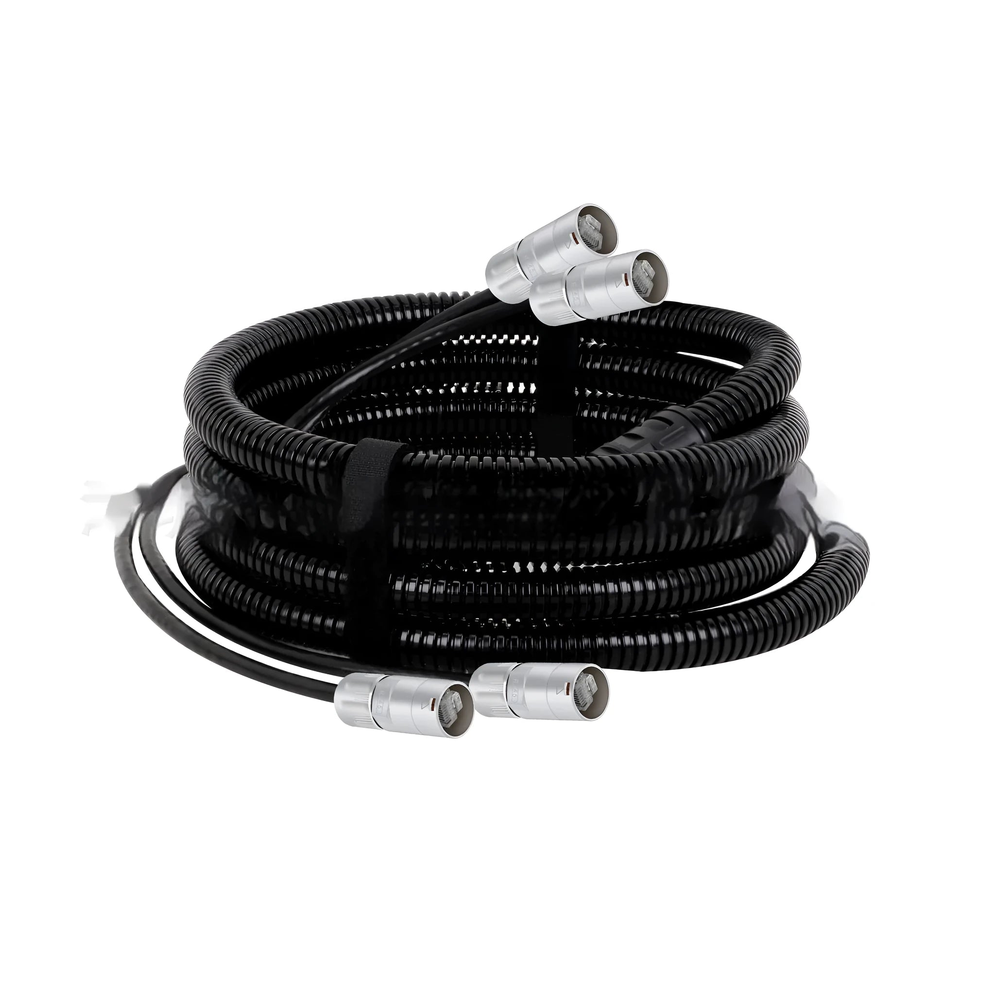 Cat5 Cat6 Ethernet extension cable with blue PVC jacket and clear RJ45 connectors on a white background